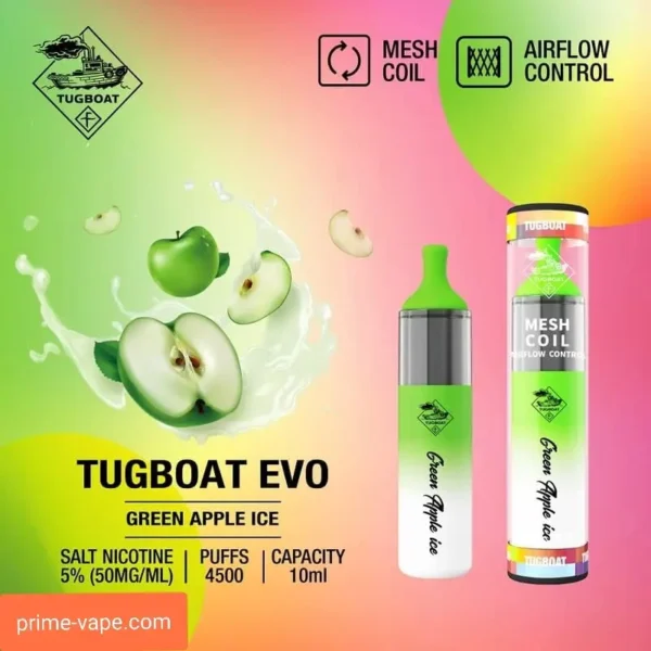 Tugboat Evo Green Apple Ice