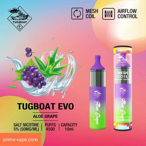 Aloe Grape Tugboat Evo Disposable Vape