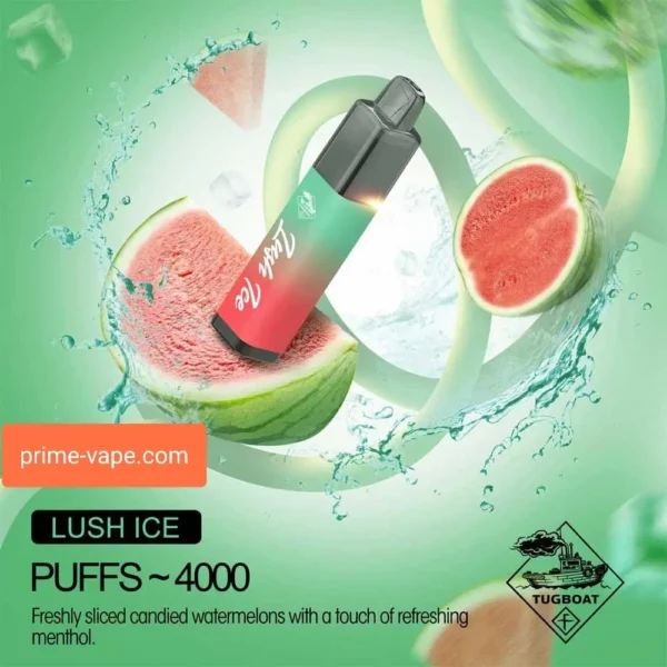 Lush Ice Disposable Vape Tugboat Mega Flow 4000 Puffs