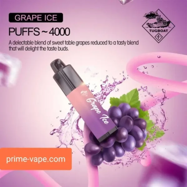 Grape Ice Tugboat Mega Flow Disposable Vape 4000 Puffs