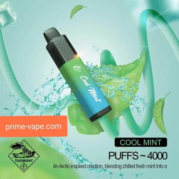 4000 Puffs Cool Mint Tugboat Mega Flow Disposable Vape