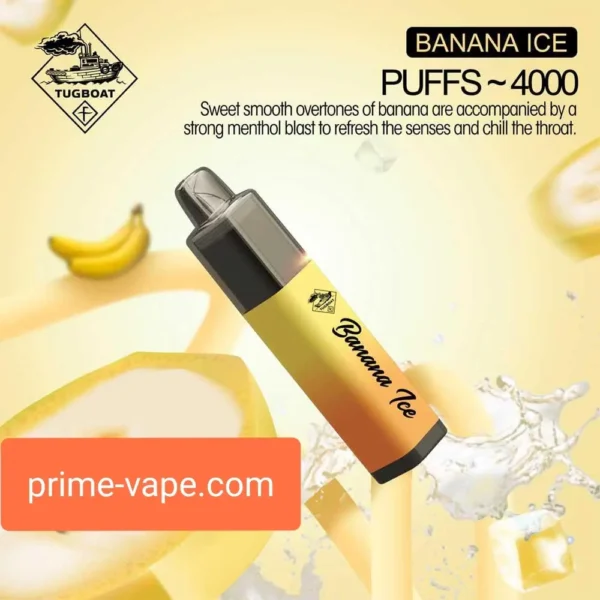 Tugboat Mega Flow Disposable Vape 4000 Puffs Banana Ice