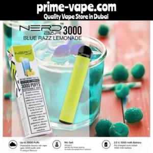 Nerd Bar 3000 Puffs Disposable Vape Blue Razz Lemonade- Dubai