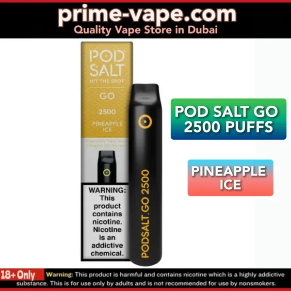 Pod Salt Go Pineapple Ice 2500 Puffs Disposable Vape in Dubai