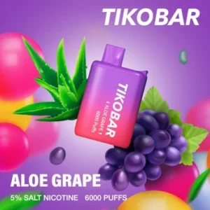 TIKOBAR 6000 PUFFS Disposable Vape Kit Aloe Grape- New Pod