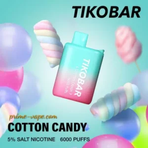 TIKOBAR Disposable Vape 6000 Puffs Cotton Candy- New Device- UAE