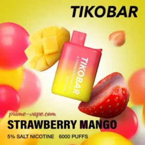 New Pod Device TIKOBAR Disposable Vape 6000 Puffs Strawberry Mango