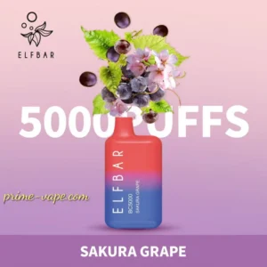 ELF BAR 5000 Puffs Disposable Pod Device Sakura Grape- Dubai