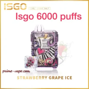 6000 Puffs ISGO Disposable Vape Bar Strawberry Grape Ice- Pod