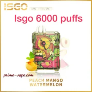 ISGO 6000 Puffs Disposable Vape Peach Mango Watermelon- Best