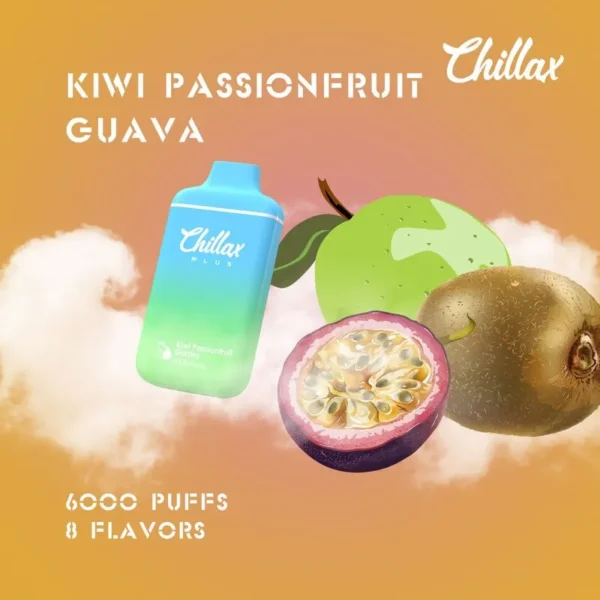 6000 Puffs 20mg 12ml Chillax Plus Vape Kiwi Passionfruit Guava