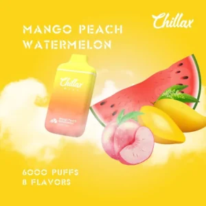 Chillax Plus Disposable Pod 6000 Puffs Mango Peach Watermelon