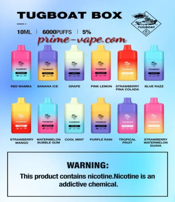 Tugboat Box 6000 Puffs Disposable Vape Pod in Dubai- Best Kit All