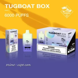 Rechargeable Tugboat Box 6000 Puffs Disposable Vape Kit Grape