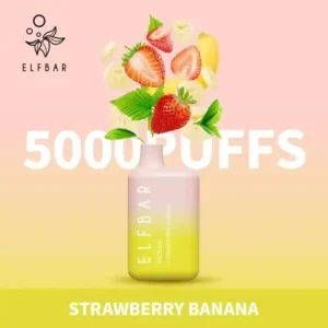 New Disposable Vape 5000 Puffs Elf Bar Strawberry Banana- Pod