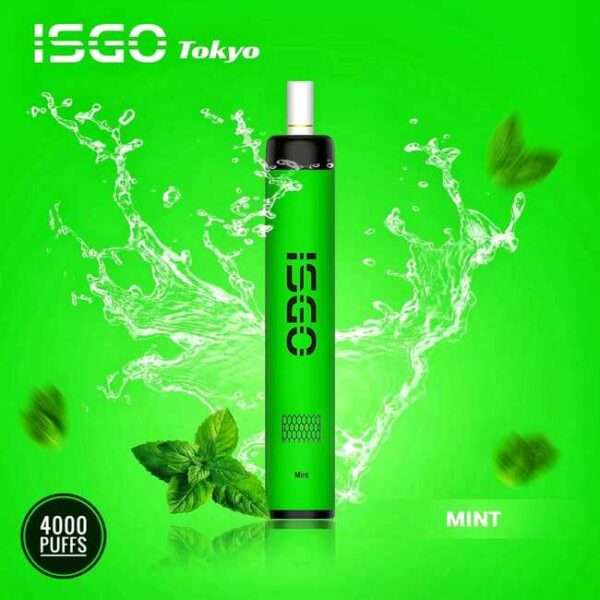 ISGO Tokyo 4000 Puffs Disposable Vape Pod Mint- Best Kit- Dubai
