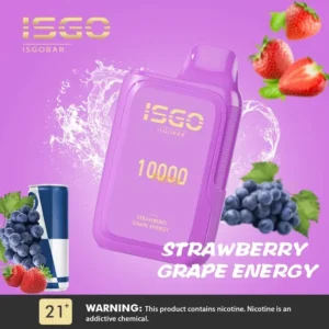 ISGO 10000 Puffs Disposable Vape Bar Strawberry Grape Energy