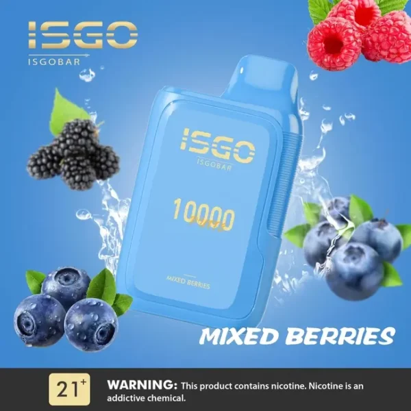 Best Disposable ISGO 10000 Puffs Vape Bar Mixed Berries- Dubai