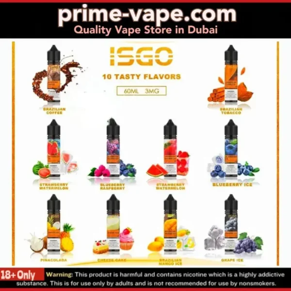 ISGO E-liquid 3mg 6mg 60ml 120ml | Premium E-juice Salt Nic 25mg 50mg 30ml