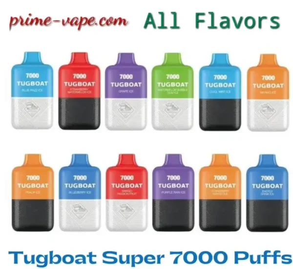 Tugboat Super 7000 Puffs All Flavors- Best Rechargeable Vape Device