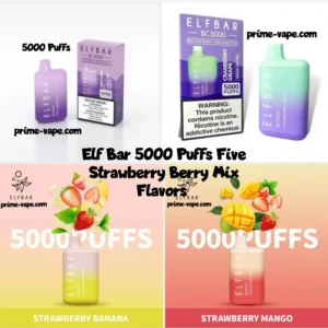 Strawberry Berry Mix 5000 Puffs Disposable Kit- Elf Bar 5000 Puffs