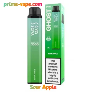 Vapes Bars Ghost Pro 3500 Puffs Disposable Pod Sour Apple- Kit