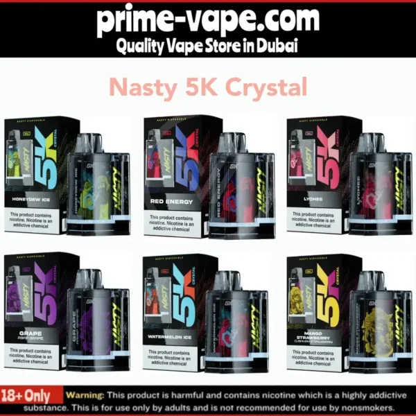 Nasty 5K 5000 Puffs disposable vape in Dubai UAE- Crystal pod kit