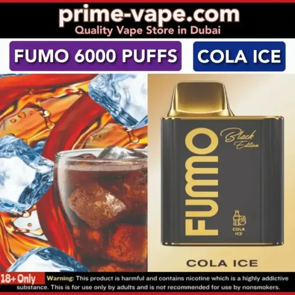 Fumo King Cola Ice 6000 Puffs disposable Vape Bar in Dubai UAE