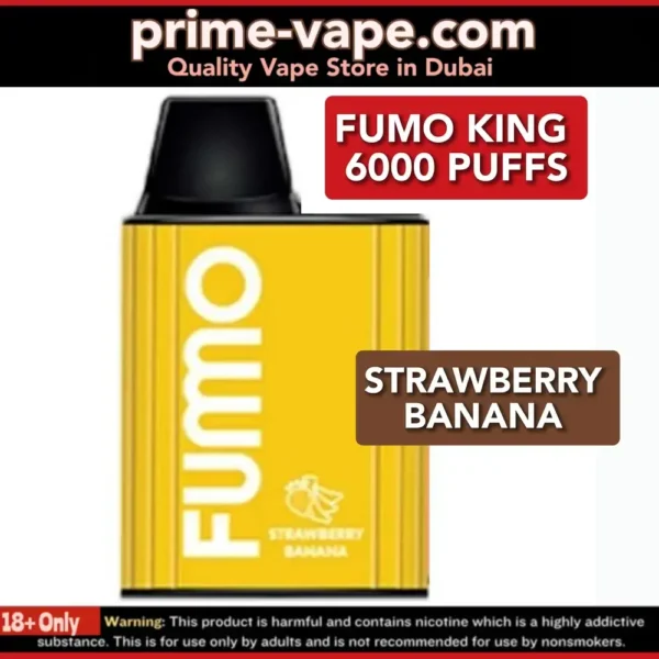 Fumo King Strawberry Banana 6000 Puffs Disposable Vape- Dubai