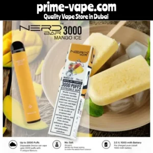 Nerd Bar Mango Ice 3000 Puffs Disposable Vape- Prime Vape UAE