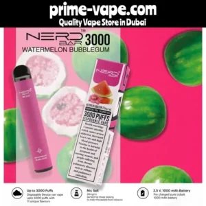 Nerd Bar Disposable Vape 3000 Puffs Watermelon Bubble Gum