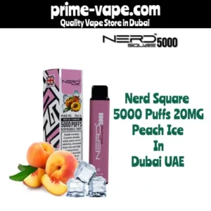 Nerd Square Peach Ice 5000 Puffs Disposable Vape | Dubai UAE