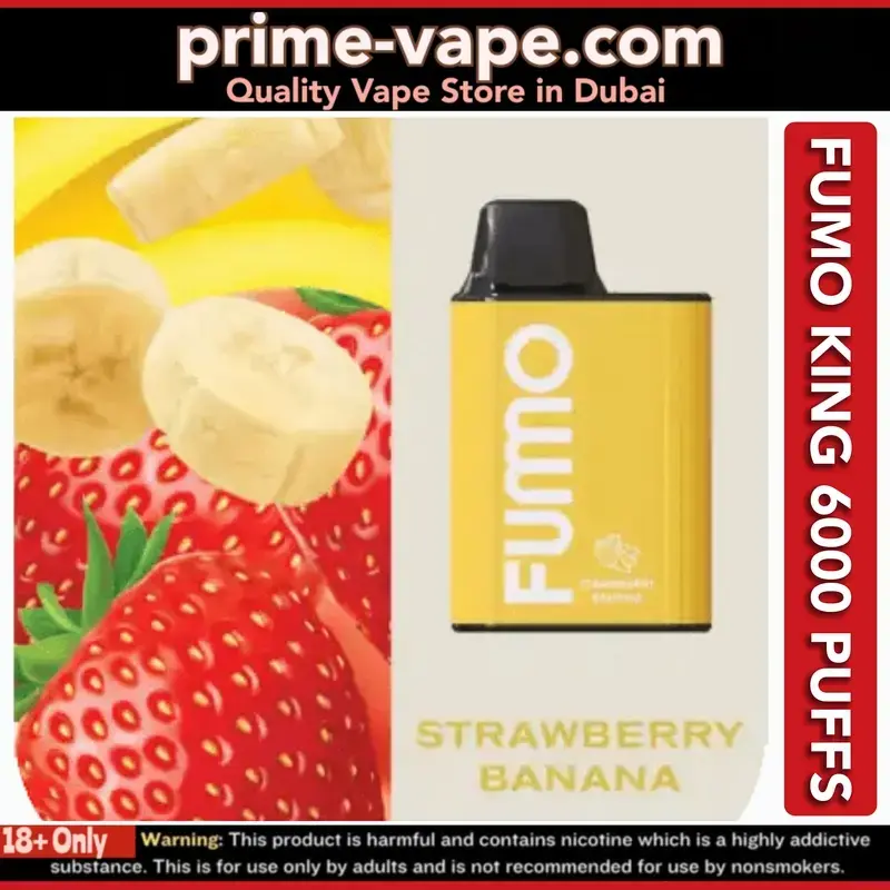 Fumo King Strawberry Banana 6000 Puffs Disposable Vape- Dubai