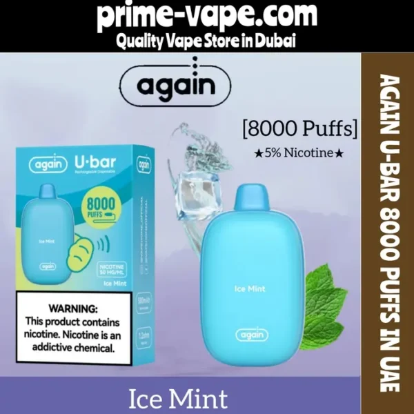 Again U-bar 8000 Puffs disposable vape in Dubai- Prime Vape UAE