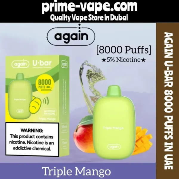 Again U-bar 8000 Puffs disposable vape in Dubai- Prime Vape UAE