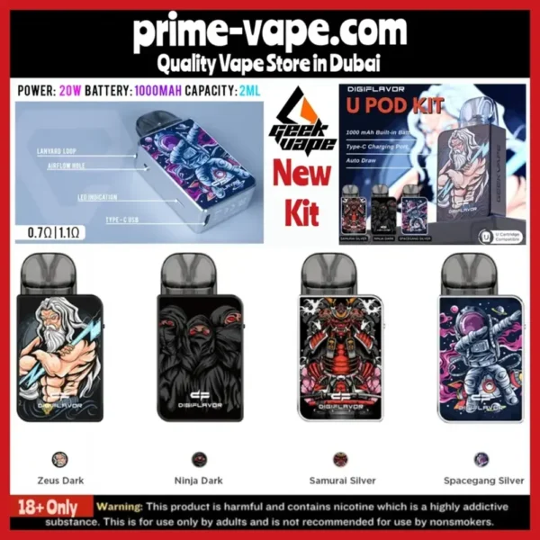 Digiflavor Digi-U Pod System Kit 2ml 1000mAh | Prime Vape UAE