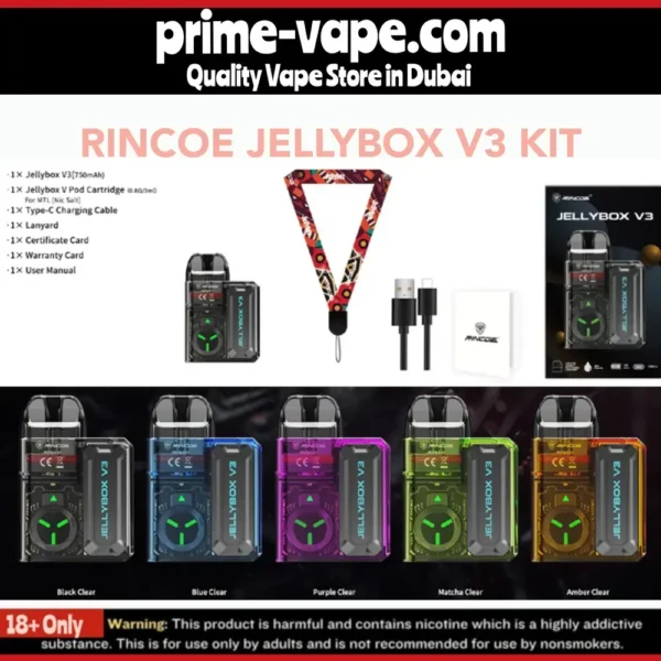 Rincoe Jellybox V3 Kit 16W 750mAh 3ml Pod System- Dubai UAE