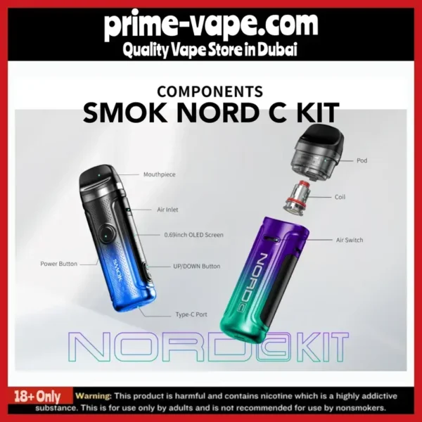 Buy Smok Nord C Pod System kit 4.5ml 1800mAh 50w- Dubai UAE