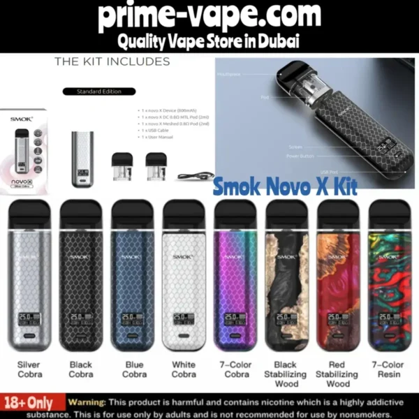 Best Smok Novo X Kit 25W 800mAh Pod System- Prime Vape UAE