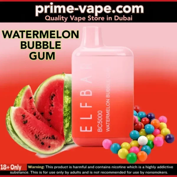 Watermelon Bubble Gum Elf Bar 5000 Puffs Disposable Vape