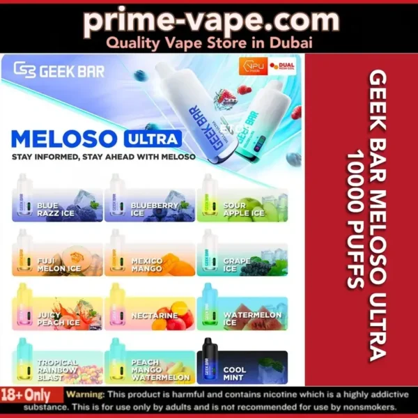 Geek Bar Meloso Ultra 10000 Puffs Disposable Vape Kit in Dubai