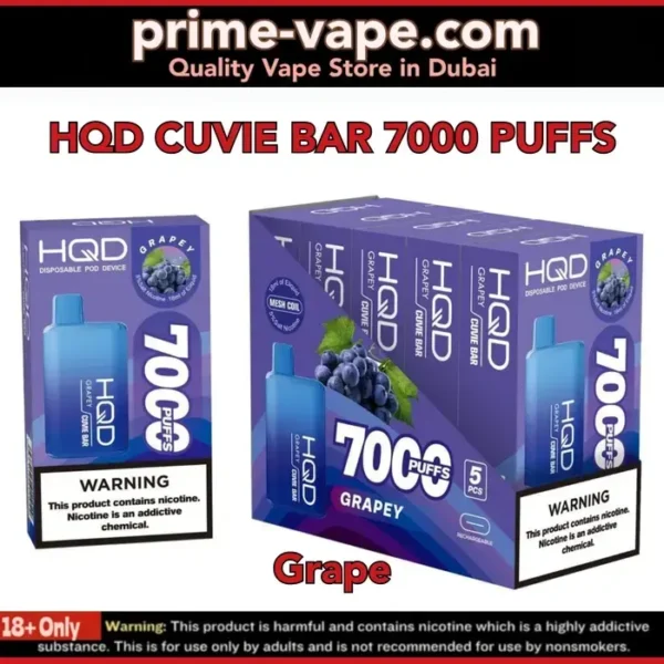 HQD Cuvie Bar 7000 Puffs Disposable Vape 18ml in Dubai UAE