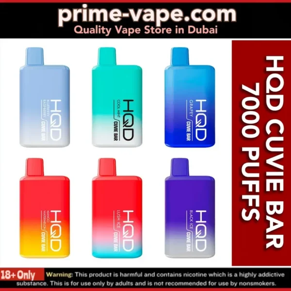 HQD Cuvie Bar 7000 Puffs Disposable Vape 18ml in Dubai UAE