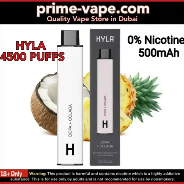 Hyla 0 Nicotine 4500 Puffs 0mg Disposable Vape in Dubai UAE