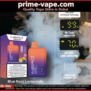 Blue Razz Lemonade Nerd Fire 8000 Puffs Disposable vape- Dubai