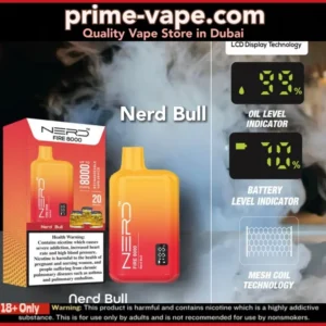 Nerd Bull Nerd Fire 8000 Puffs disposable pod kit- Prime Vape UAE