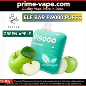 Elf Bar Green Apple Pi9000 Puffs Disposable Kit- Prime Vape UAE