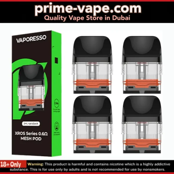 Vaporesso Xros Replacement Pods 4p/pack 2ml 0.6, 0.8 & 1.2ohm