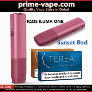 IQOS ILUMA ONE Sunset Red Kit in Dubai UAE- Heets Terea