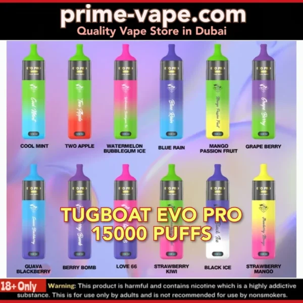 New Tugboat Evo Pro 15000 Puffs Disposable Vape in Dubai UAE